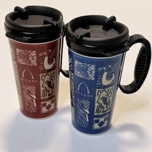 Whirley DrinkWorks Aulani Travel Mugs Set 2 16oz Insulated Plastic USA Disney